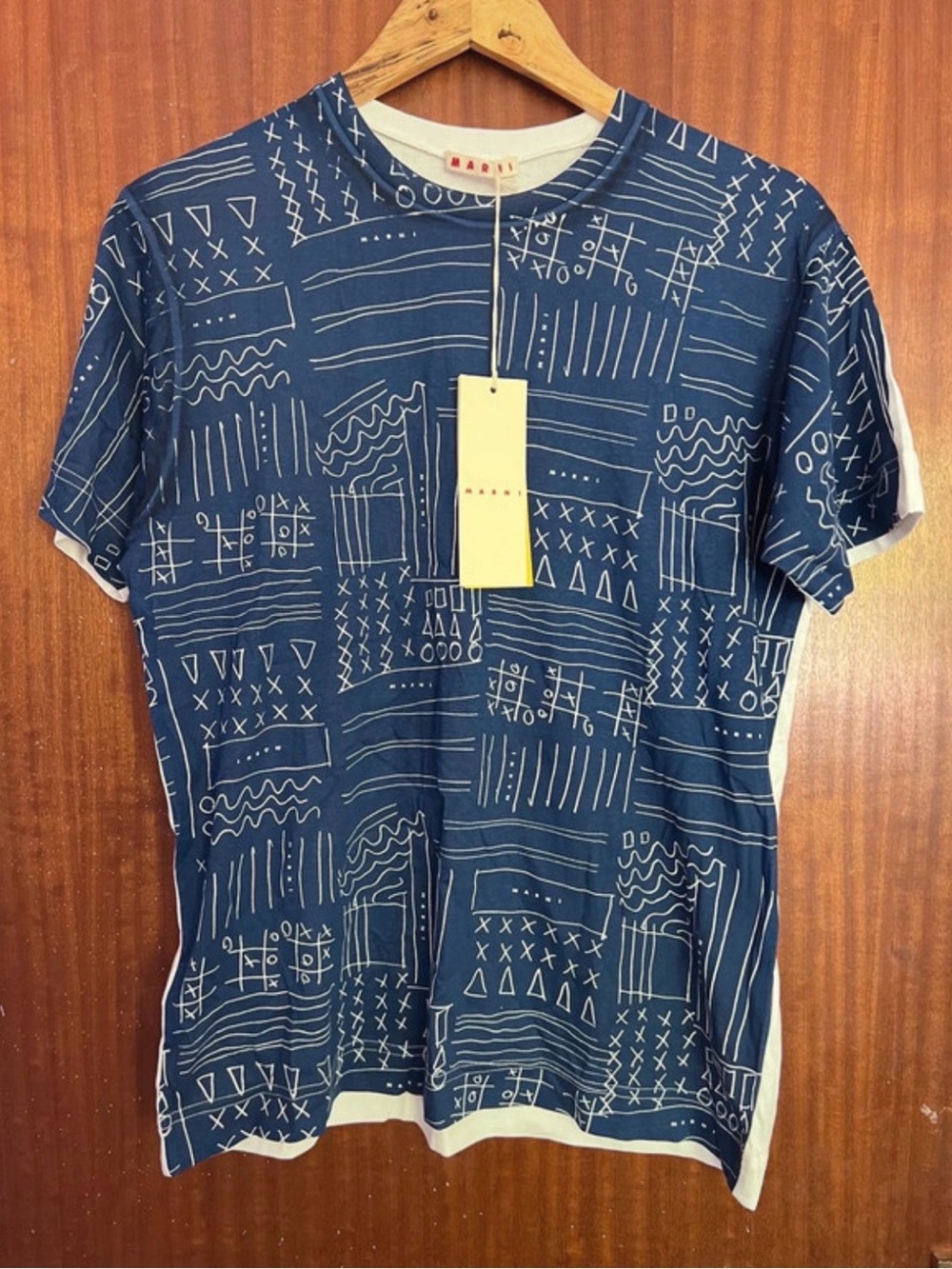 Marni Kids Blue White Print T-Shirt 14Y NWT